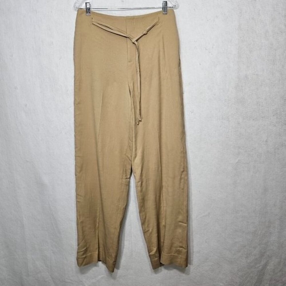Vince Beige High Waisted Belted Straight Leg Chino Pants 10